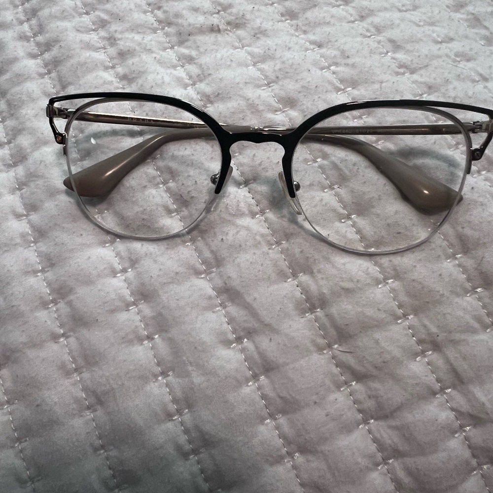Prada Silver Frame Eyeglasses VPR 64U 51